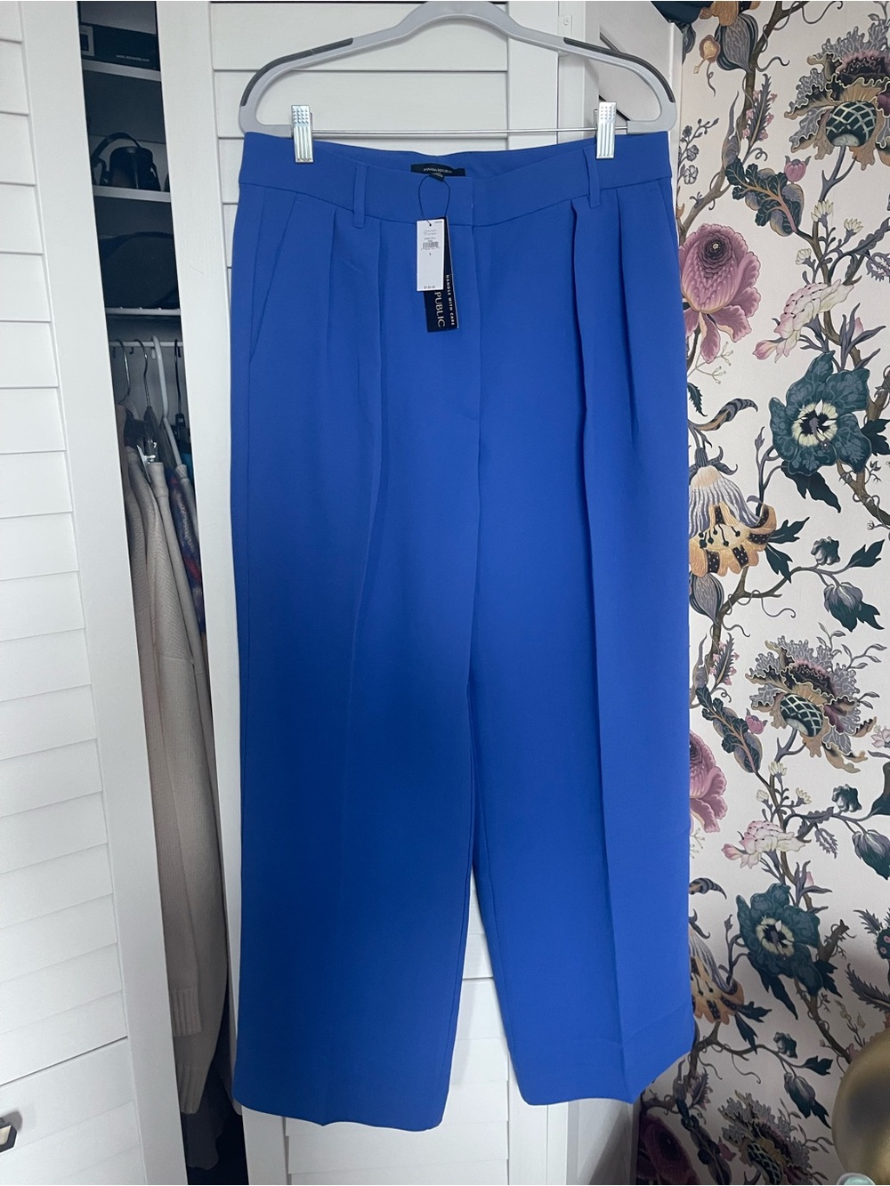 Banana Republic Cobalt Wide-Leg Cropped Trousers